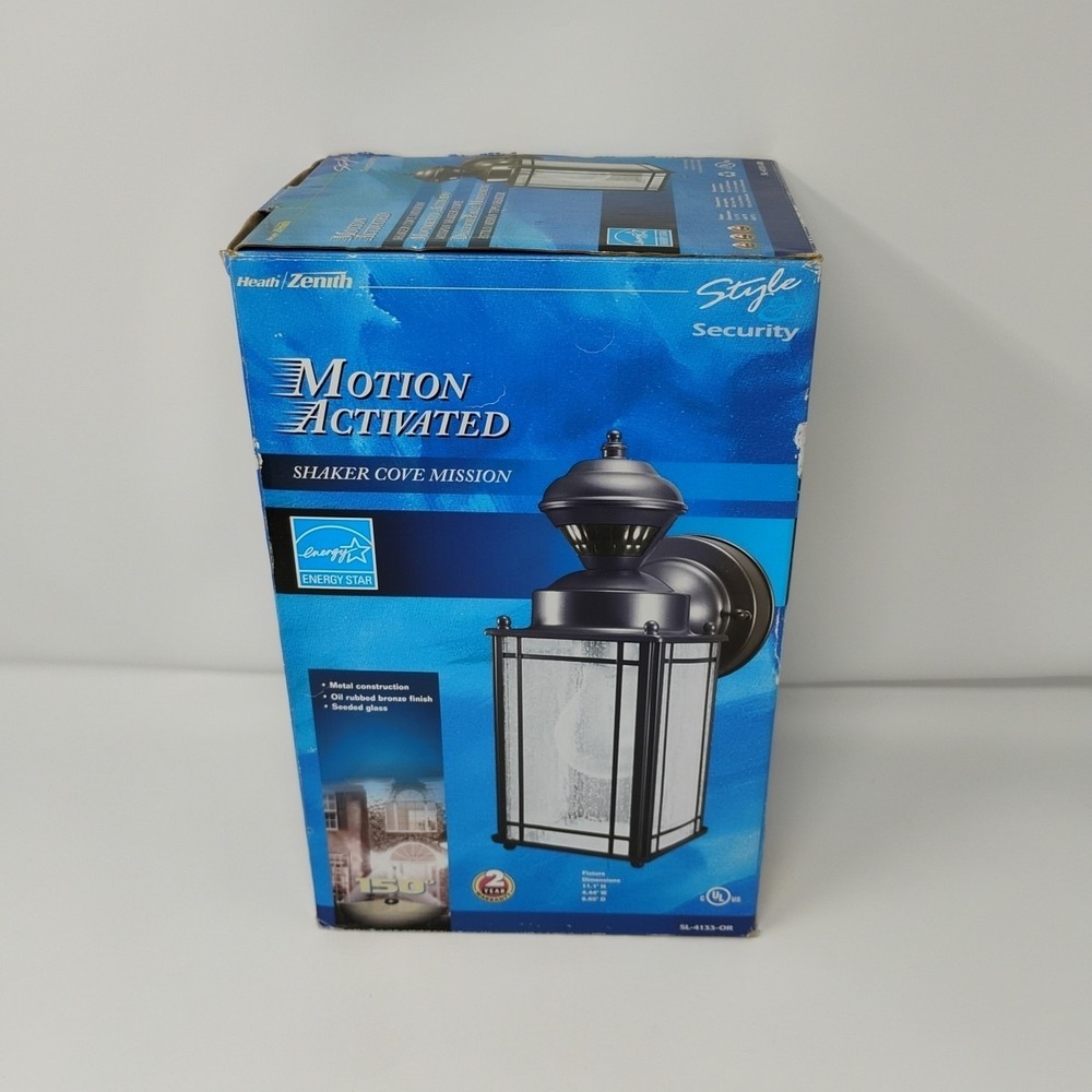 Heath Zenith Motion Sensing Light Outdoor Bronze Shaker Cove Mission SL-4133-OR
